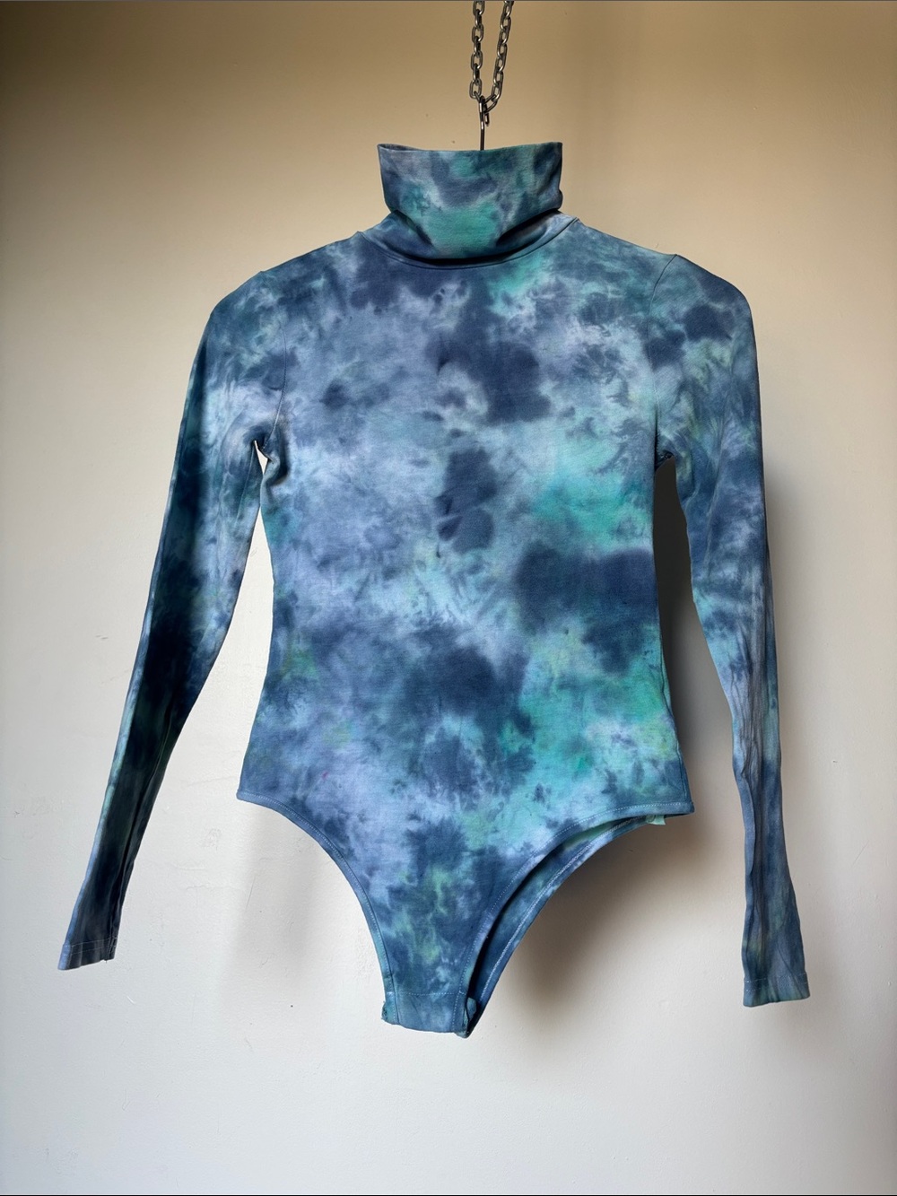 Nasty Gal Tie Dye Mock Neck Long Sleeve Bodysuit USA Size 4